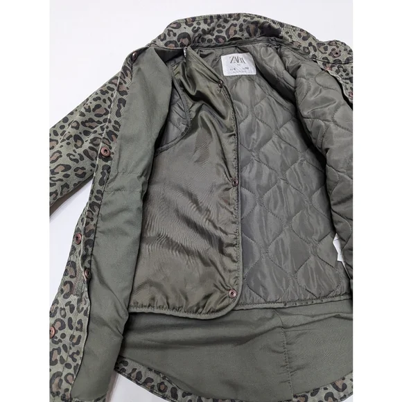 ZARA GIRLS Animal Print Jacket With Removable Inner Vest Size 5